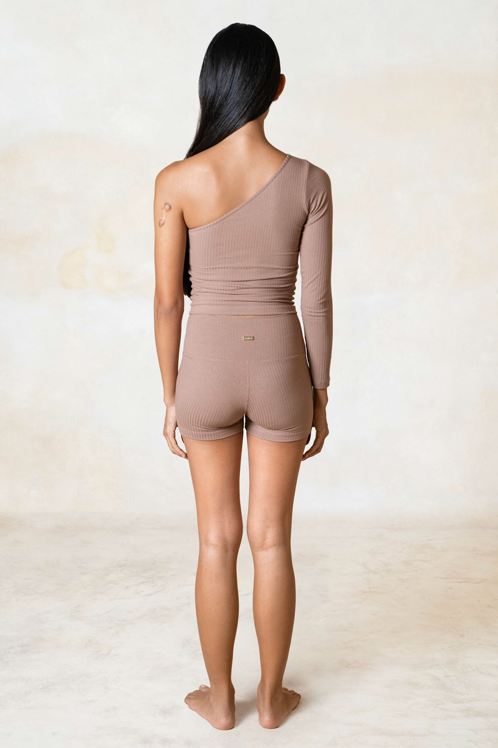 Rib one-shoulder top