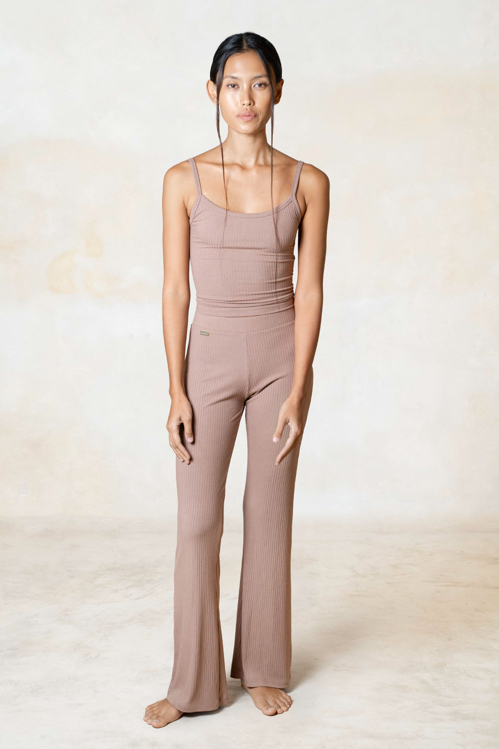 Rib one-shoulder top