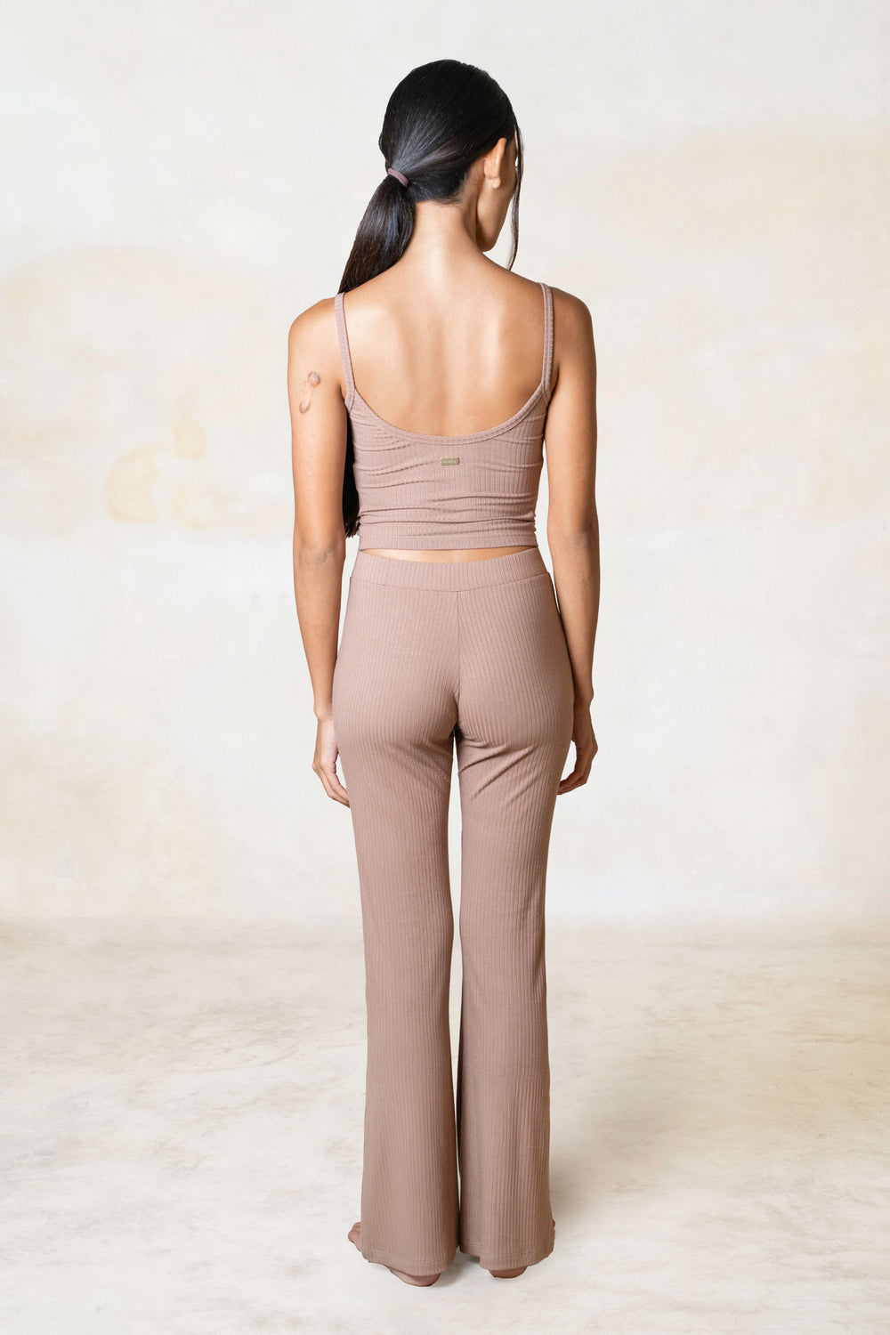 Rib one-shoulder top